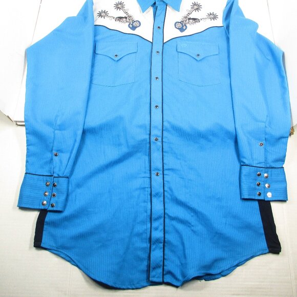 Vintage Midwest Garment Co Western Long Sleeve Snap Up Men's Shirt Size M - Picture 6 of 6